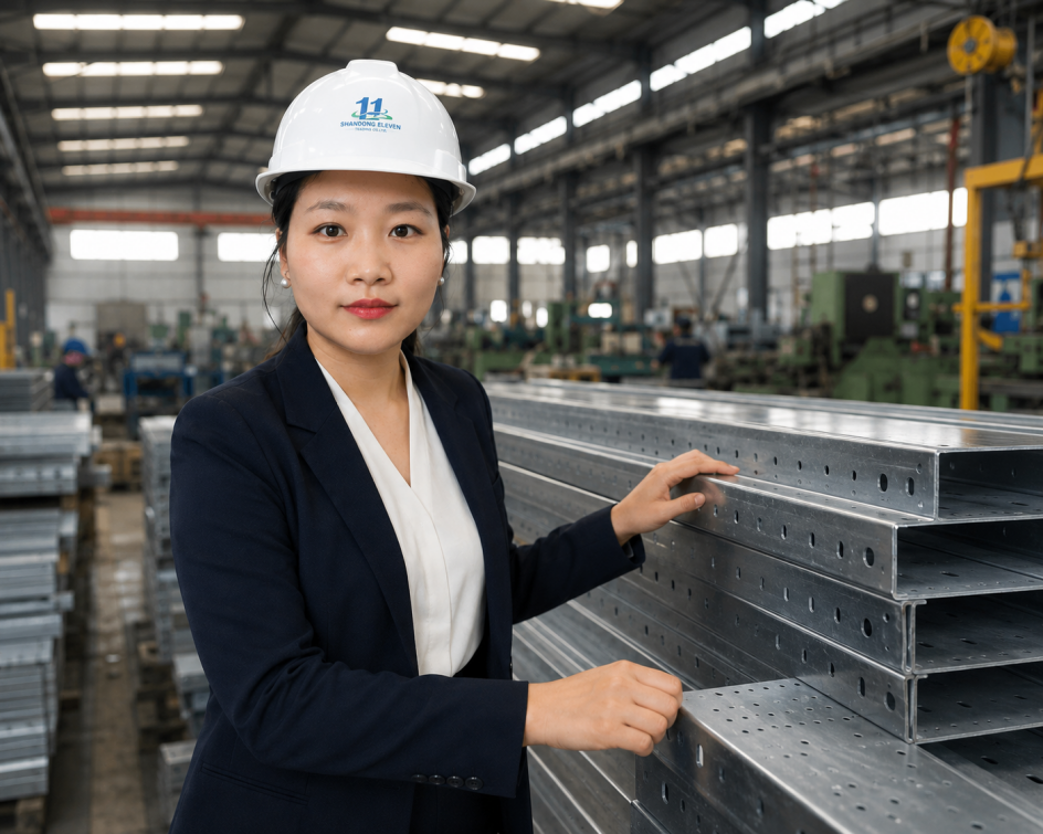 Shandong Eleven Founder Maya at cable tray manufacturing facility